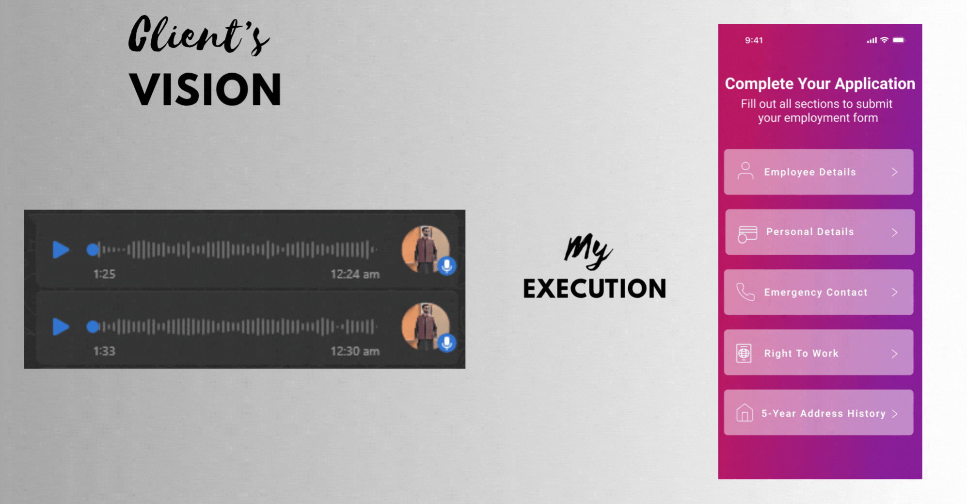 Employment Application Screen 1